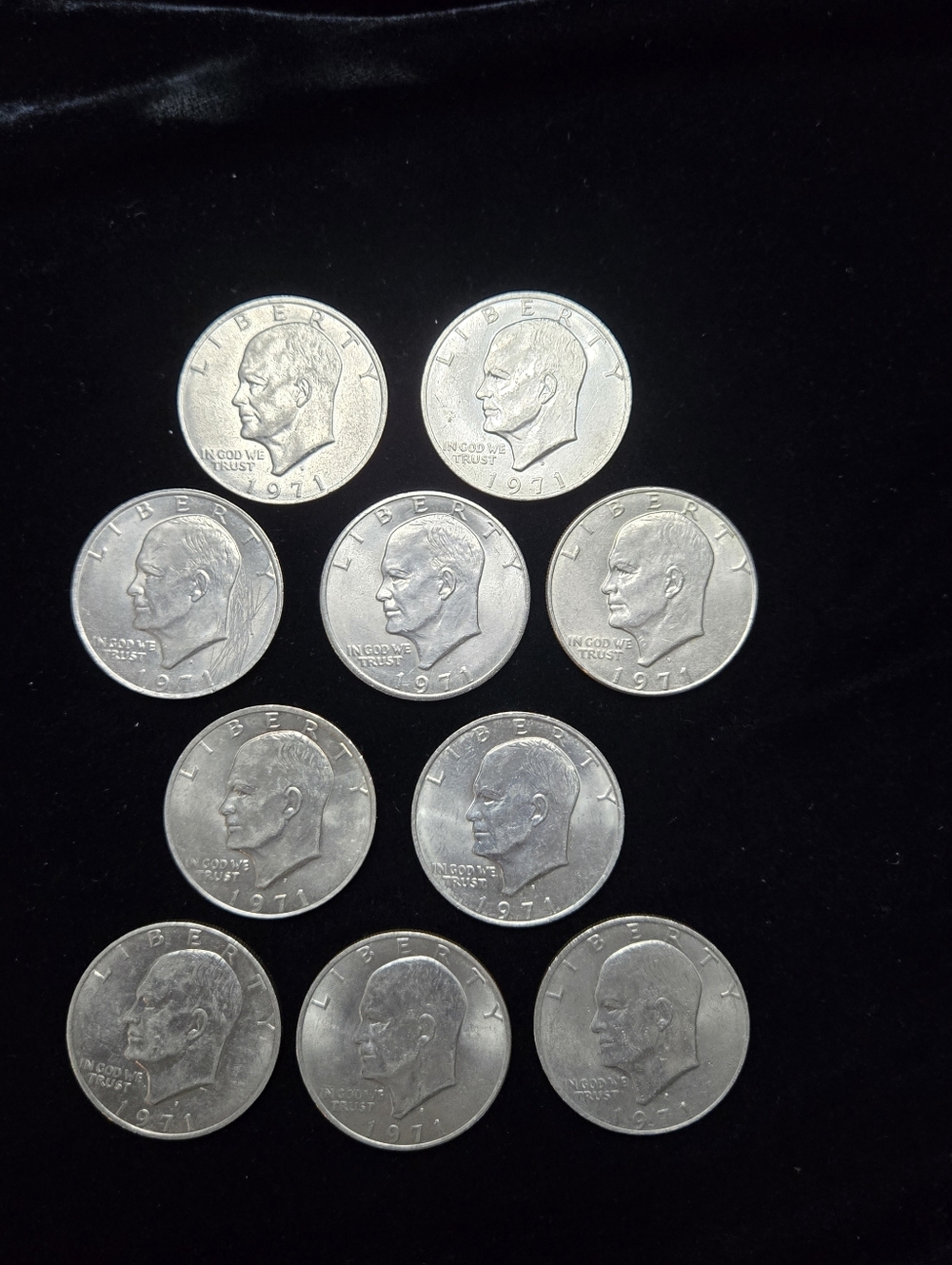 1971-D Eisenhower "Ike" Dollar Coins (Lot Of 10)